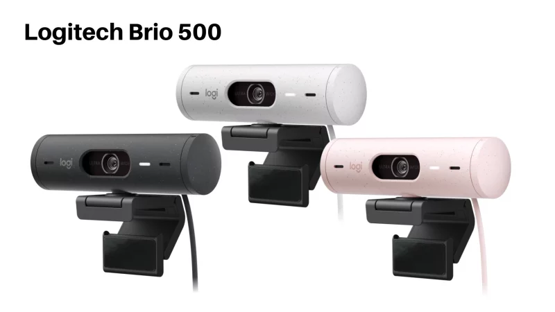 cores webcam logitech brio 500